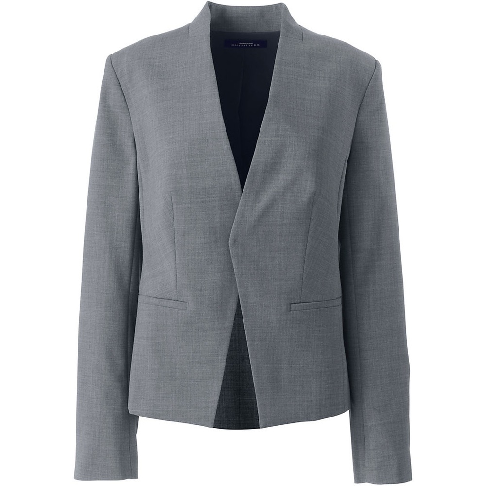 Lands’ End Women's Washable Wool Collarless Blazer